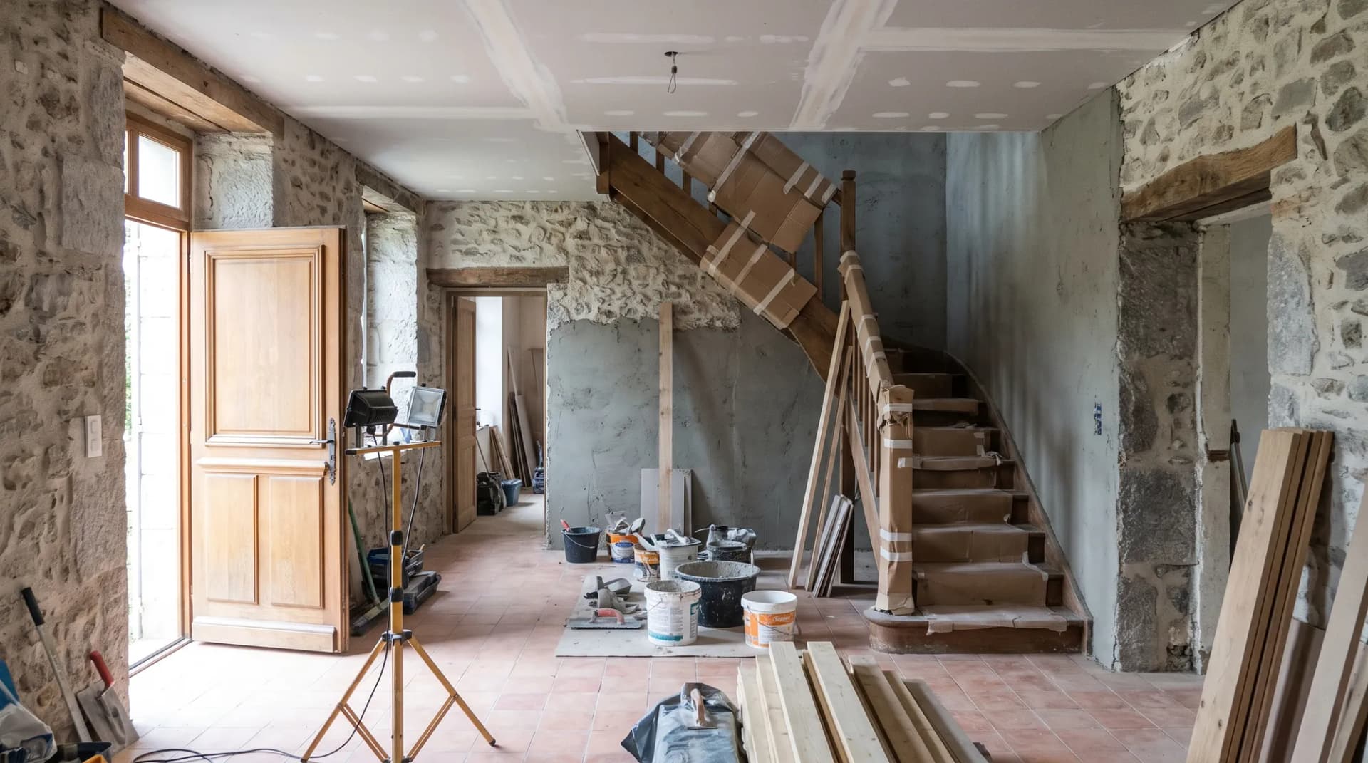Maison ancienne en cours de rénovation intérieure